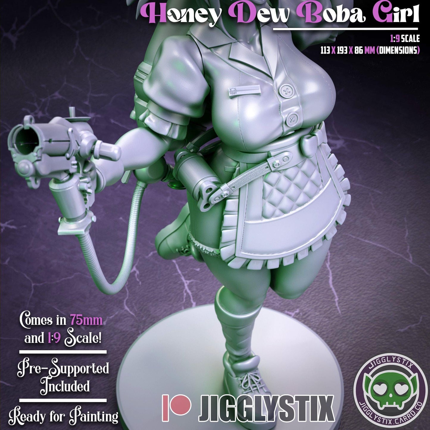 Honey Dew Boba Girl Miniature - by Jigglystix