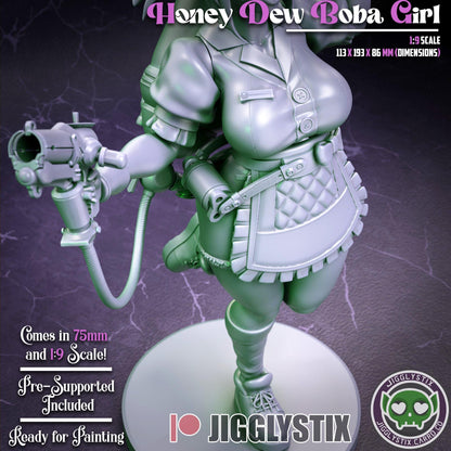 Honey Dew Boba Girl Miniature - by Jigglystix