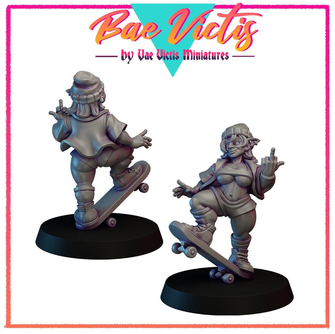 Goblin Skater Girl Bae Victis Figurine - by Vae Victis Miniatures