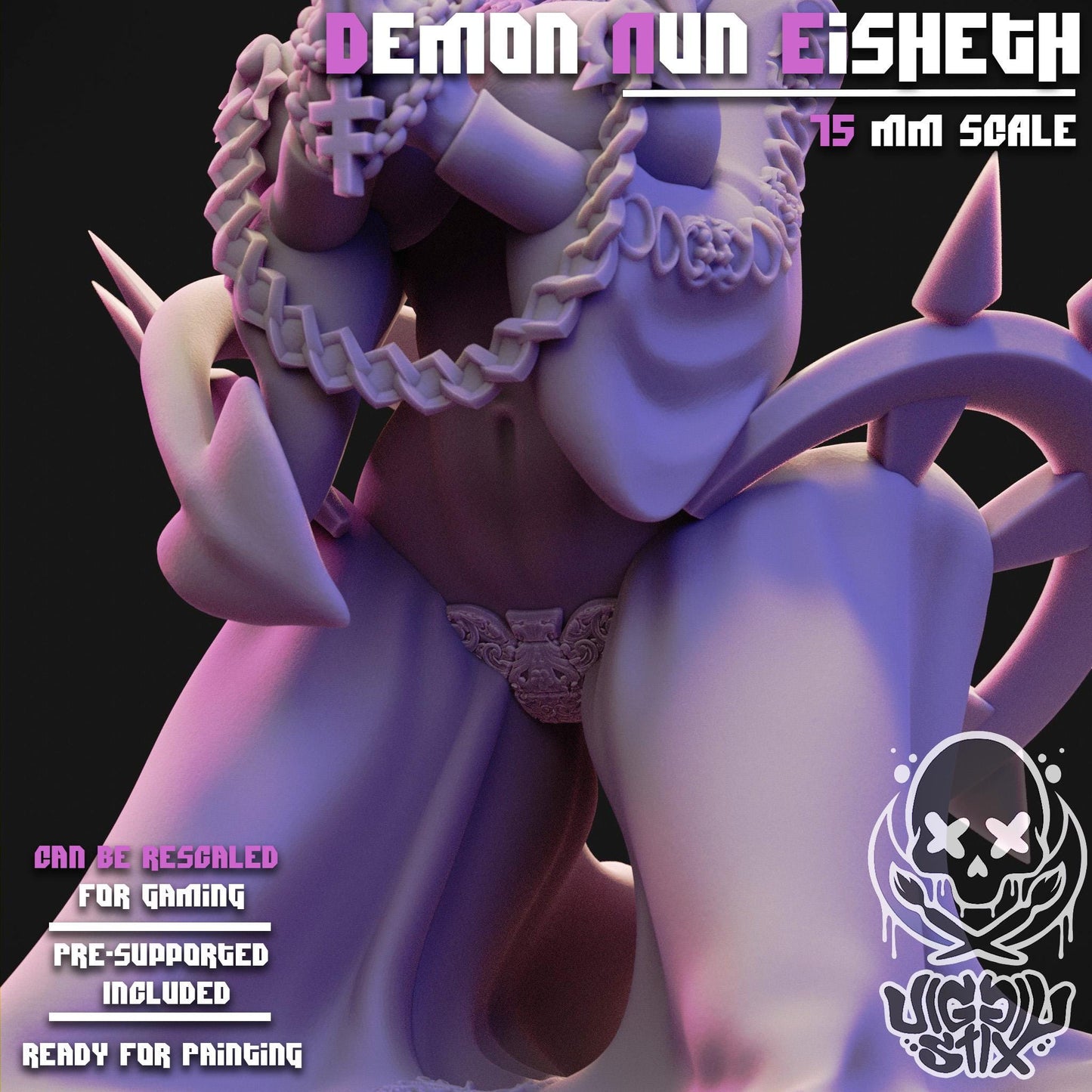 Demon Nun Eisheth Miniature - by Jigglystix