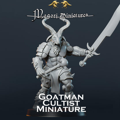 Goatman Cultist Miniature A - by Magori Miniatures