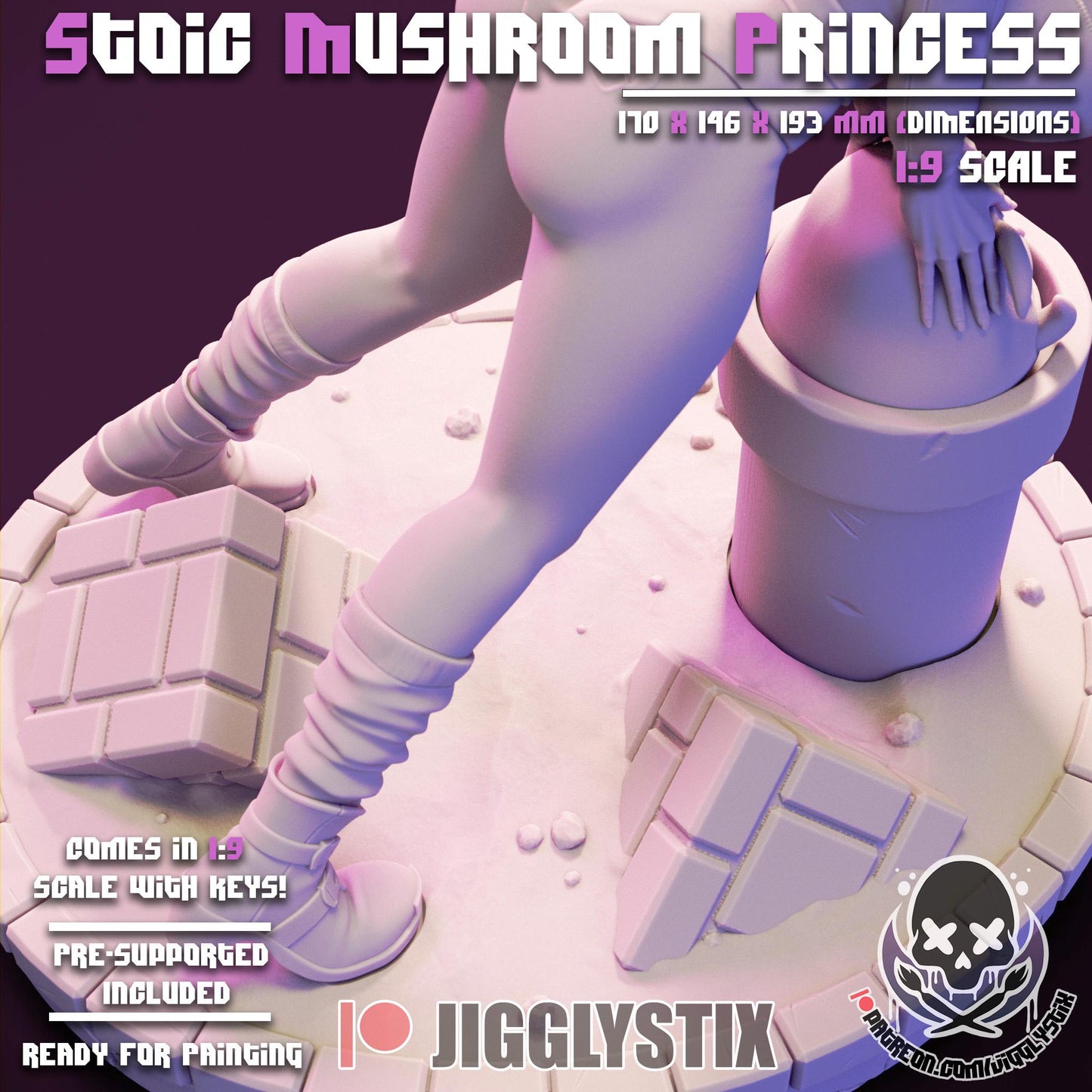 Stoic Mushroom Princess Miniature - by Jigglystix