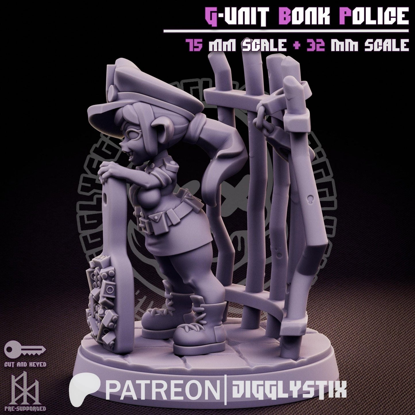 Goblin Cop G-Unit Bonk Police Miniature - by Jigglystix