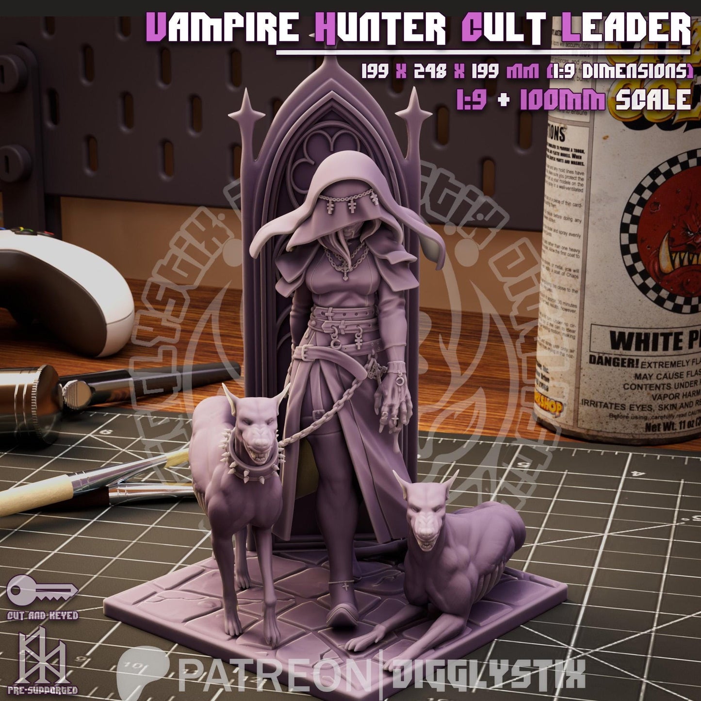 Vampire Hunter Cult Leader Miniature - by Jigglystix
