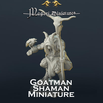 Goatman Shaman Miniature - by Magori Miniatures