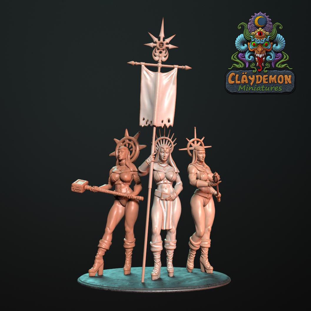 Inquisitor Nuns Miniatures - by Claydemon Miniatures