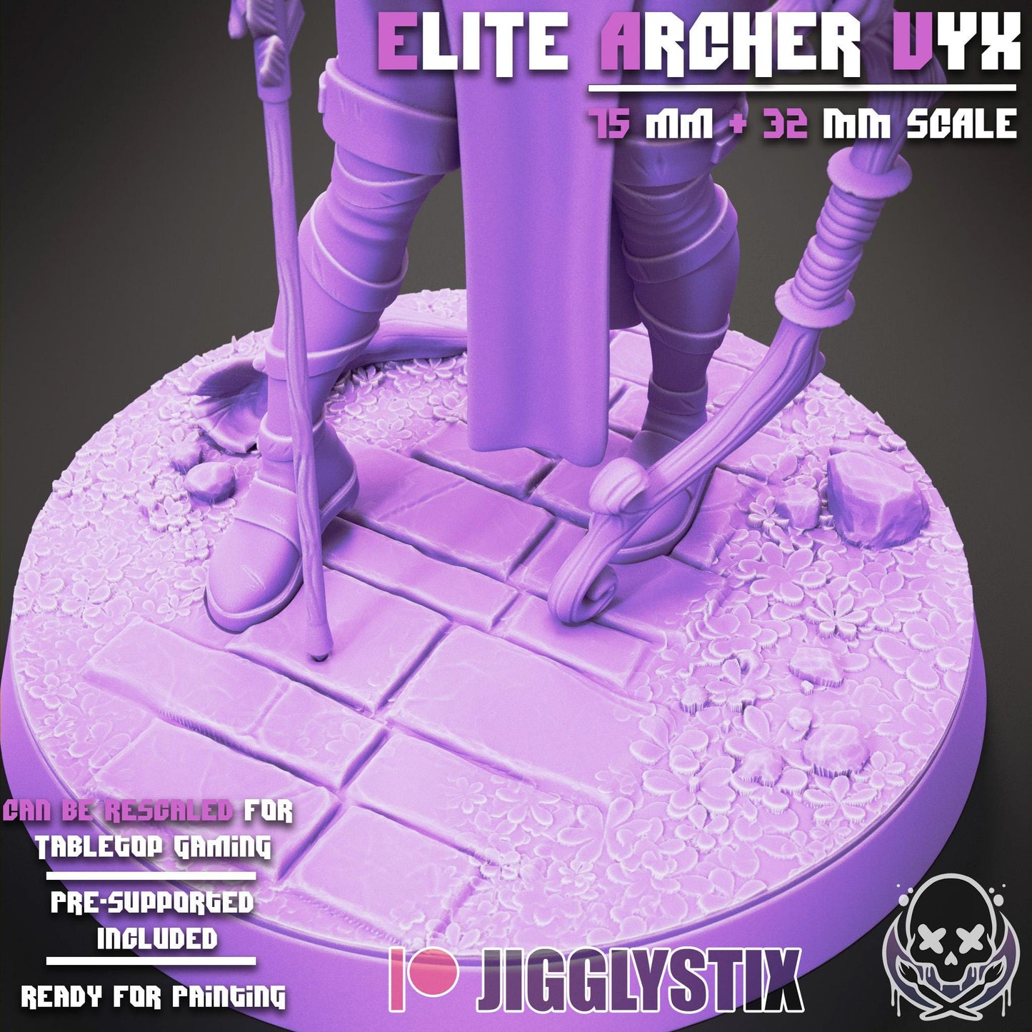 Elite Elven Archer Vyx Miniature - by Jigglystix