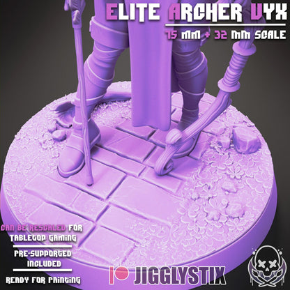 Elite Elven Archer Vyx Miniature - by Jigglystix