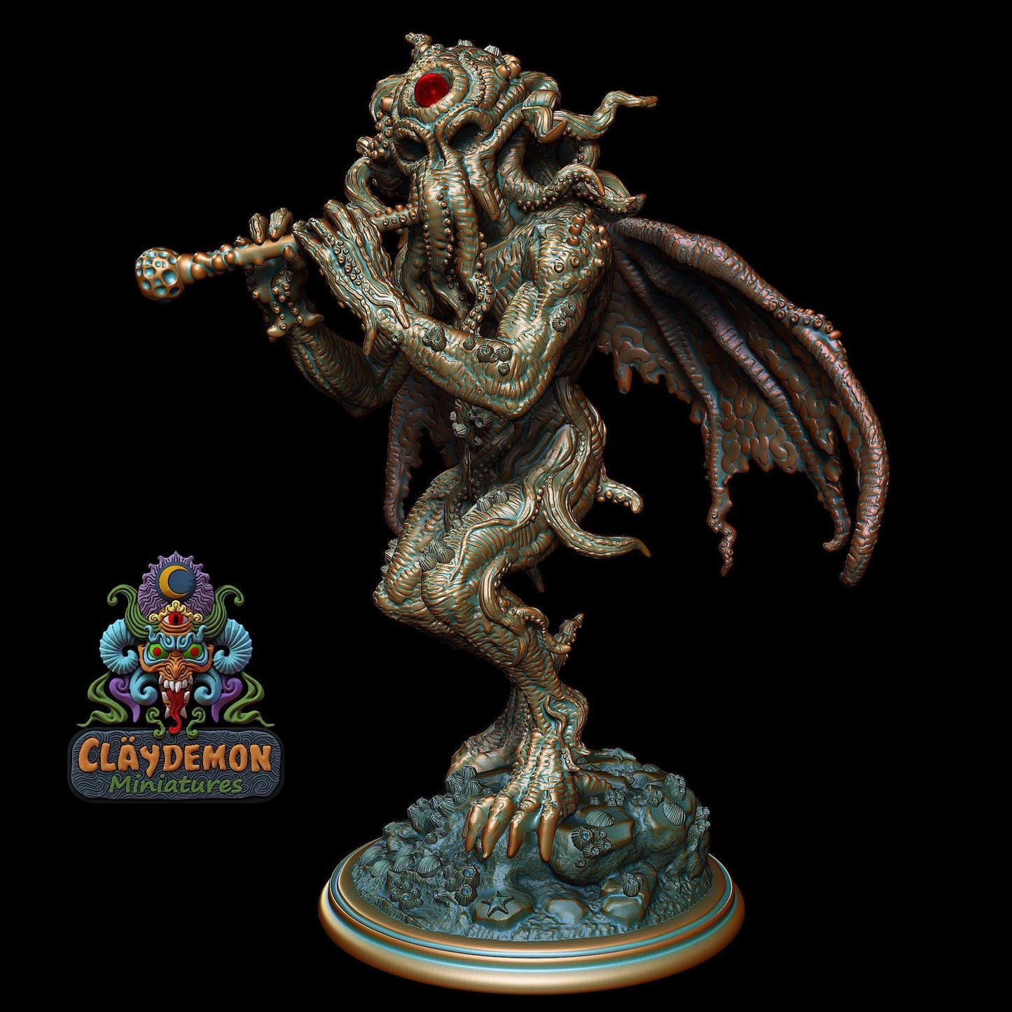 Chthonic Flutist Miniature - by Claydemon Miniatures