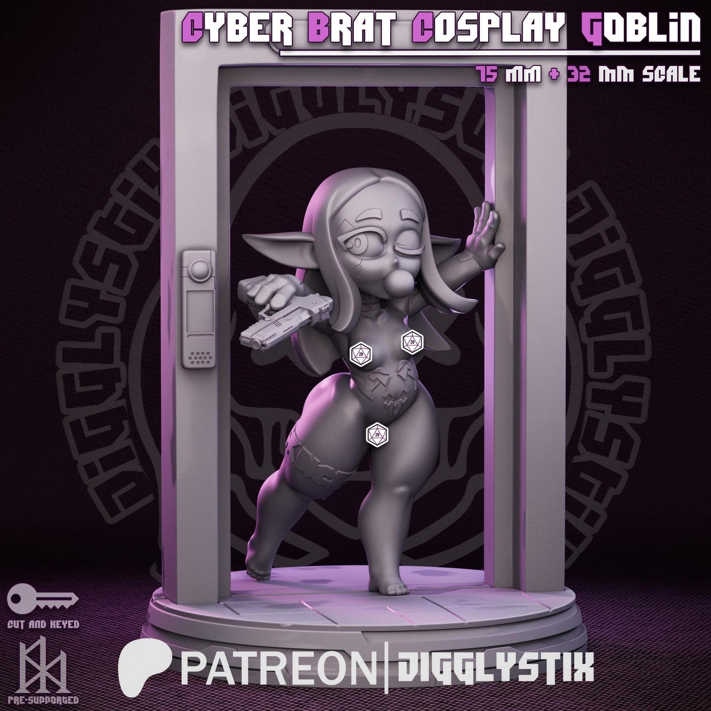 Cyber Brat Cosplay Goblin Miniature - by Jigglystix