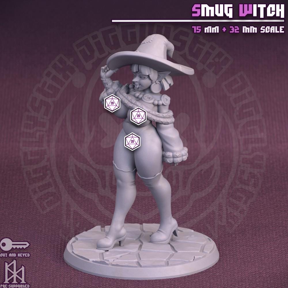 Thicc Smug Witch Miniature - by Jigglystix