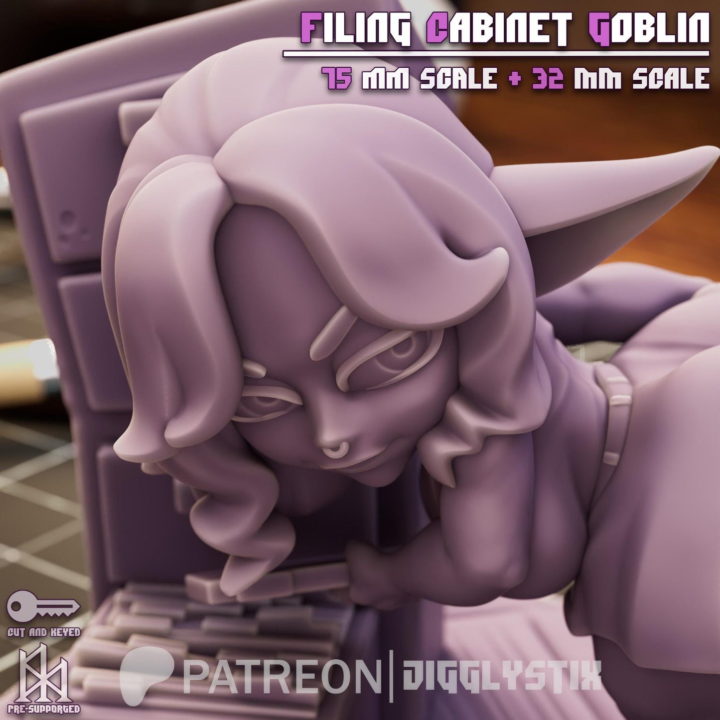 Filing Cabinet Goblin Miniature - by Jigglystix