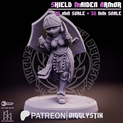 Shield Maiden Impractical Armor Miniature - by Jigglystix