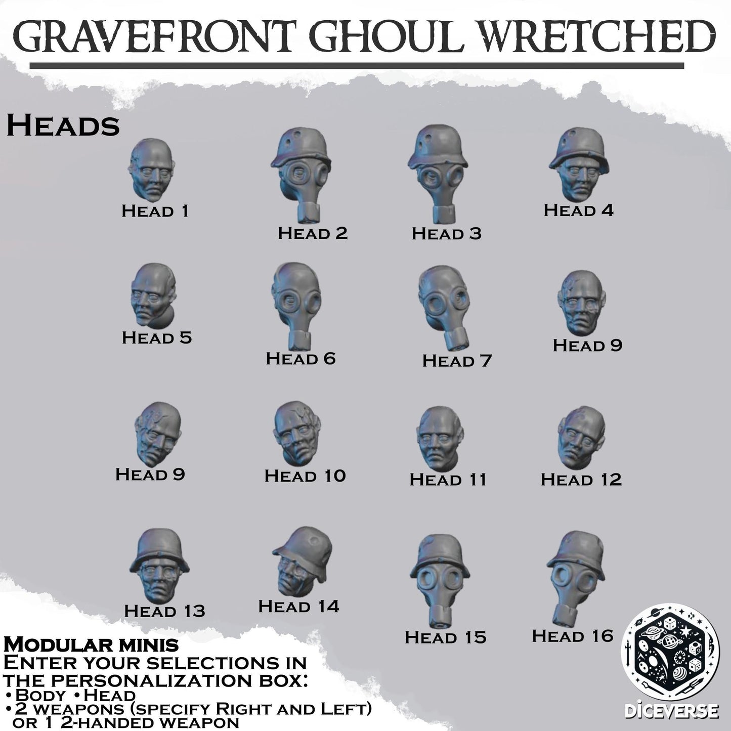 Gravefront Ghoul Wretched Modular Miniatures - Diceverse