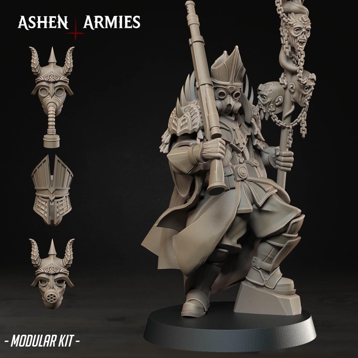 Hellbound Apostasy Heretic Priest Miniature - Ashen Armies by Bite the Bullet