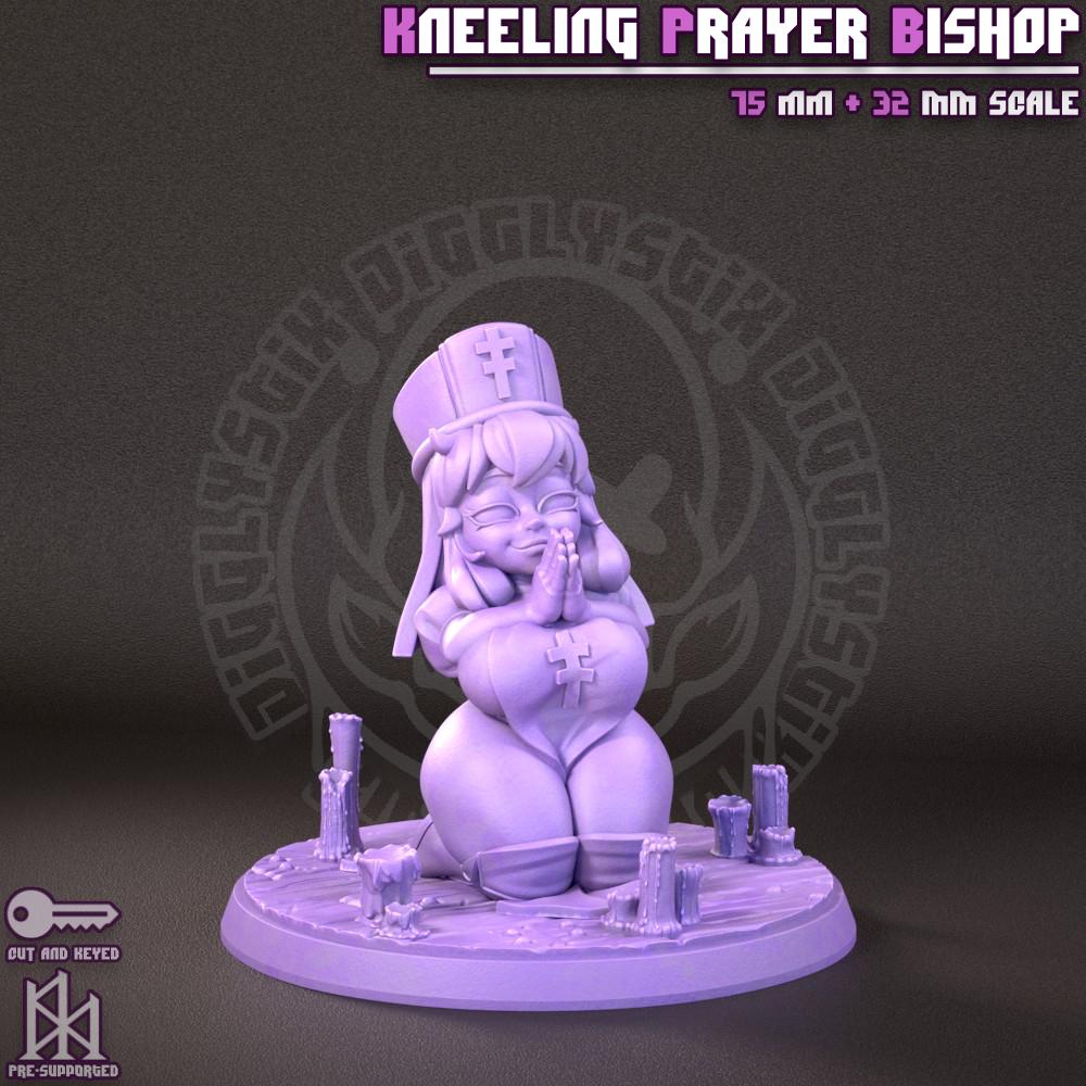 Little Clergy Kneeling Prayer Bishop Miniature - by Jigglystix