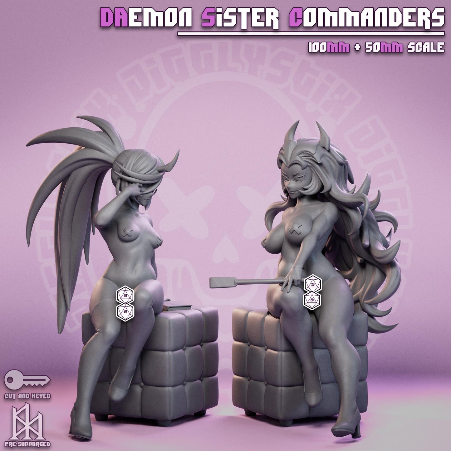 Daemon Sister Commanders Miniature - by Jigglystix