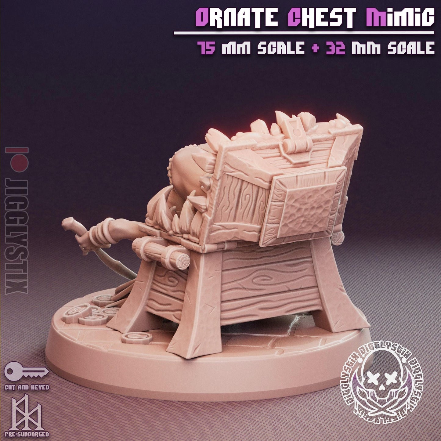 Ornate Chest Mimic Miniature - by Jigglystix