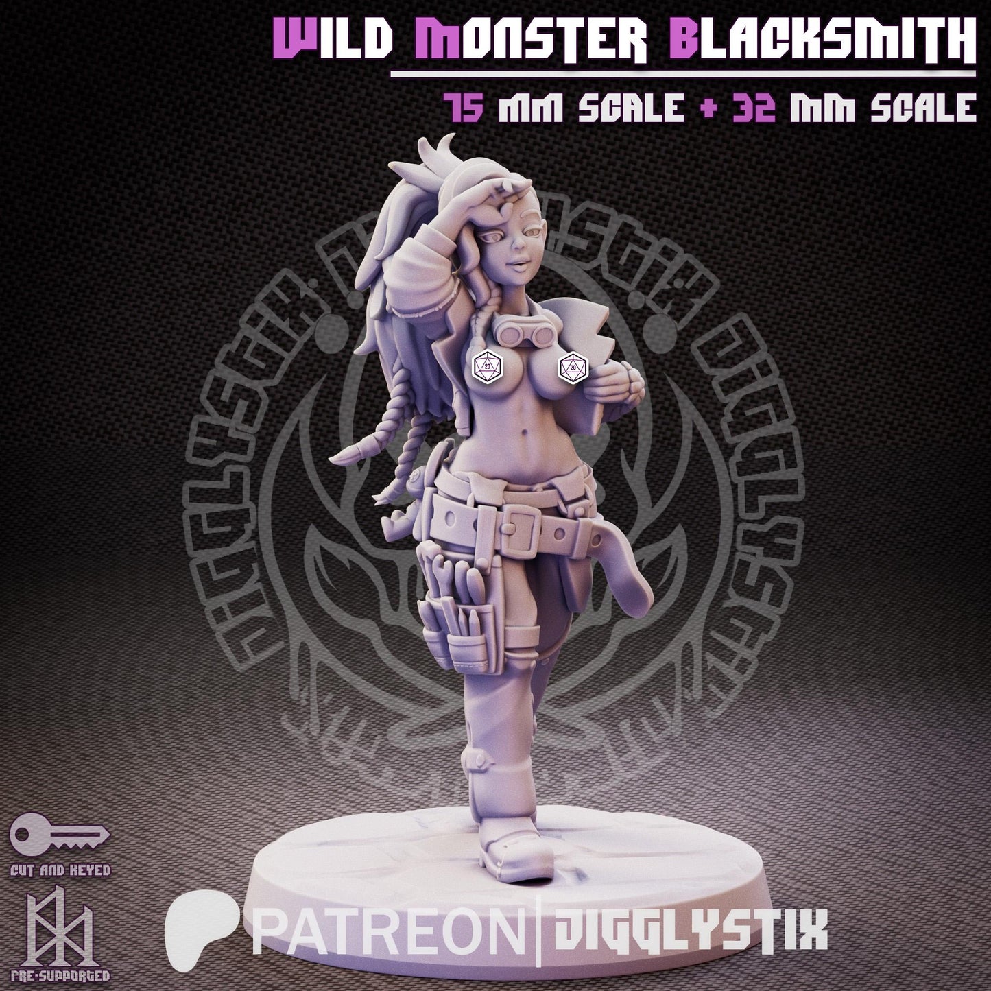 Wild Monster Blacksmith Miniature - by Jigglystix