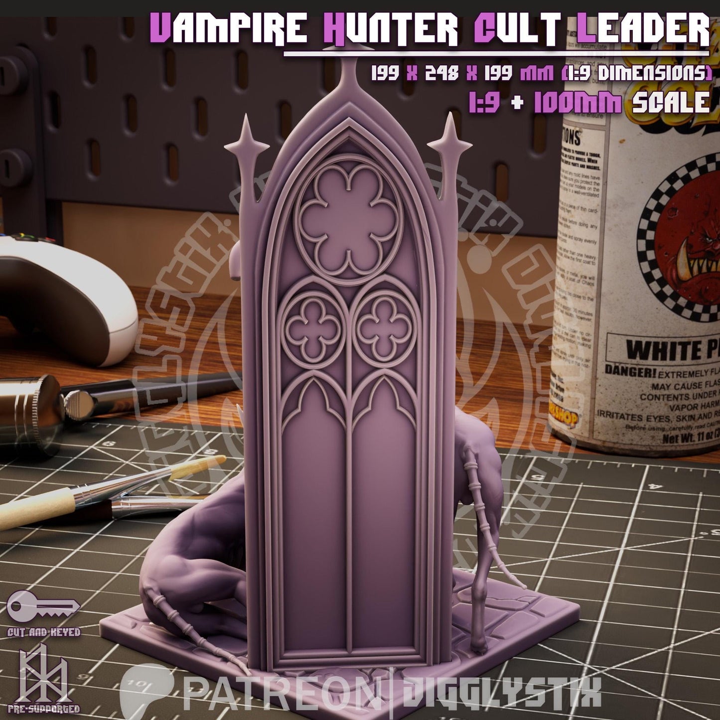 Vampire Hunter Cult Leader Miniature - by Jigglystix