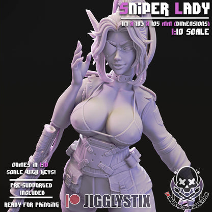 Sniper Lady Miniature - by Jigglystix