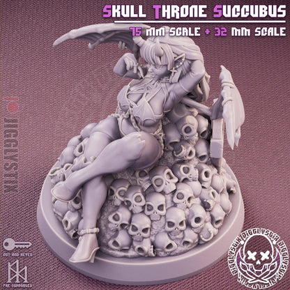 Skull Throne Milf Succubus Miniature - by Jigglystix