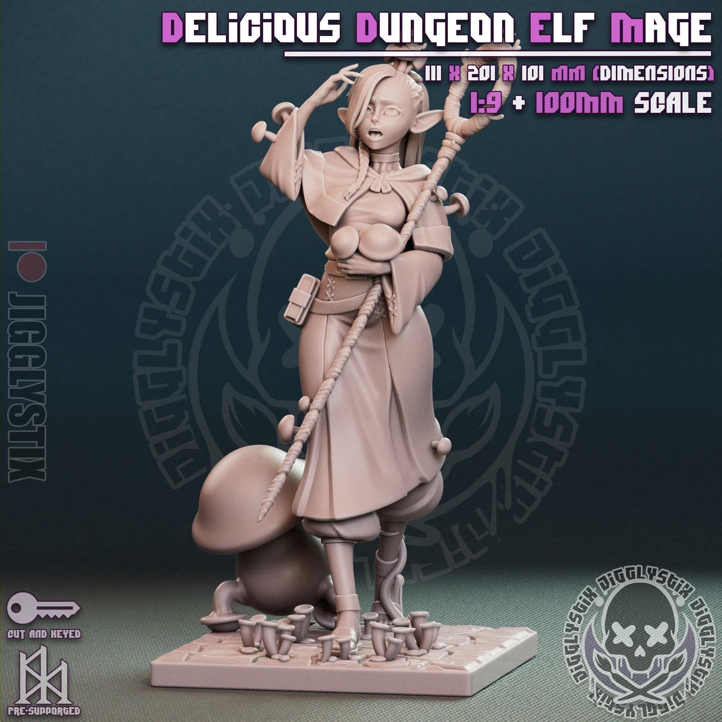 Delicious Dungeon Elf Mage Miniature - by Jigglystix