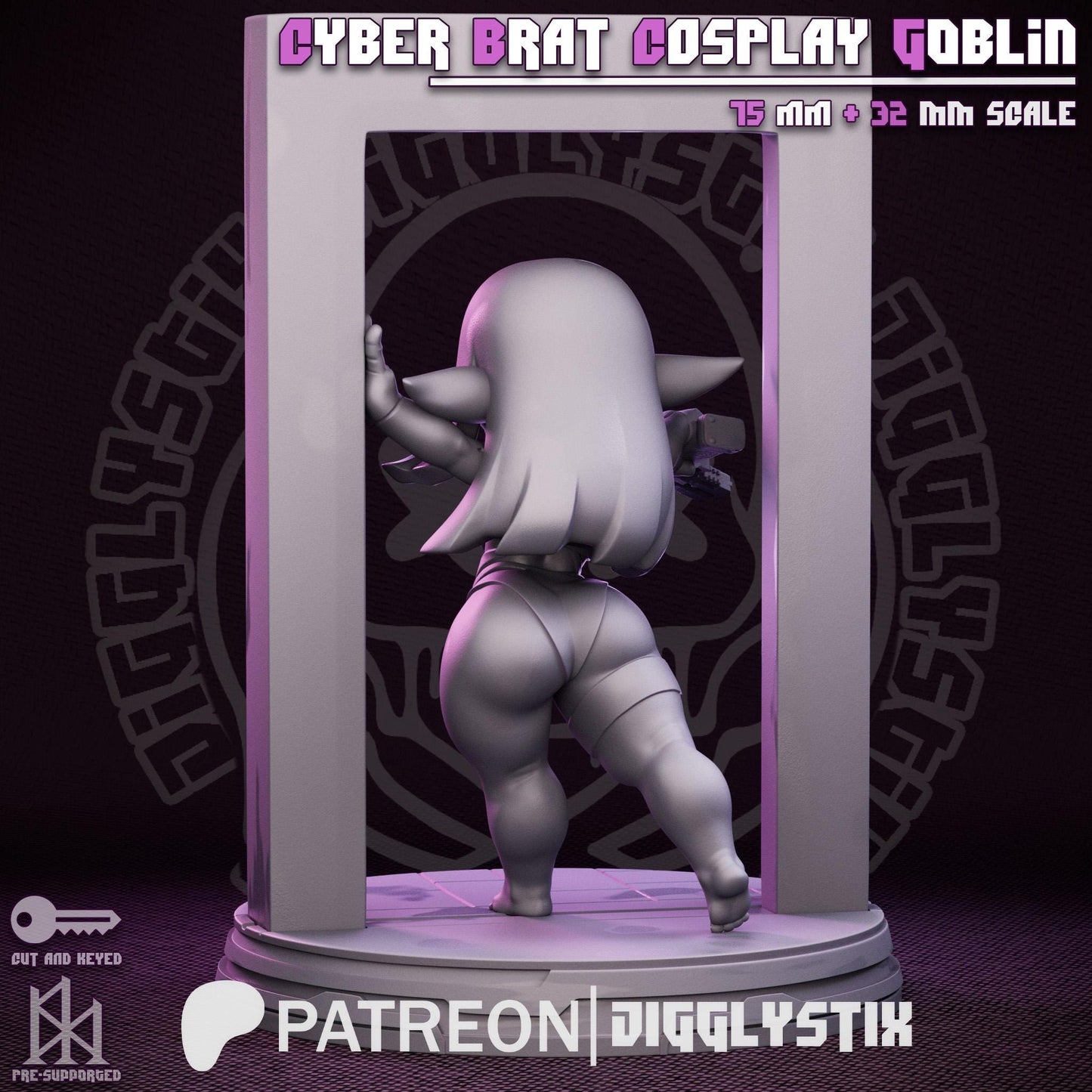 Cyber Brat Cosplay Goblin Miniature - by Jigglystix
