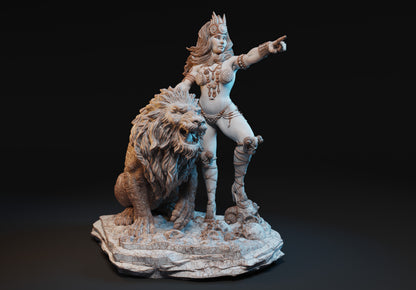 Chalistra the Lion Princess Miniature - by Claydemon Miniatures
