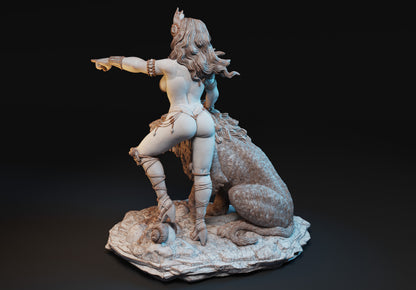 Chalistra the Lion Princess Miniature - by Claydemon Miniatures
