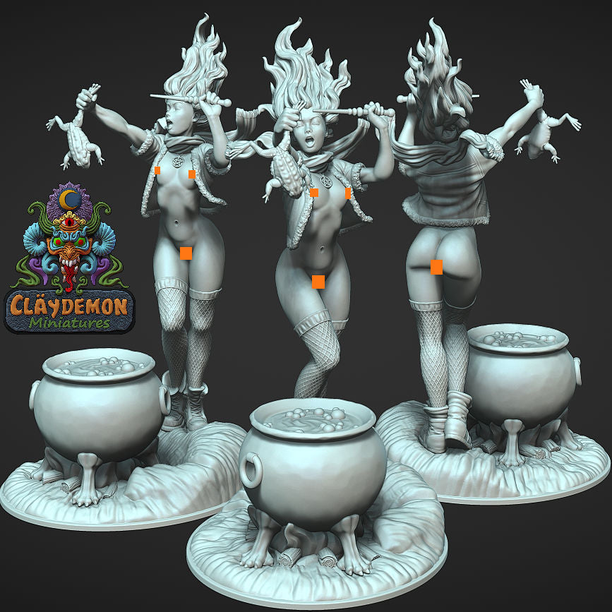 Cinnabar the Witch Miniature - by Claydemon Miniatures