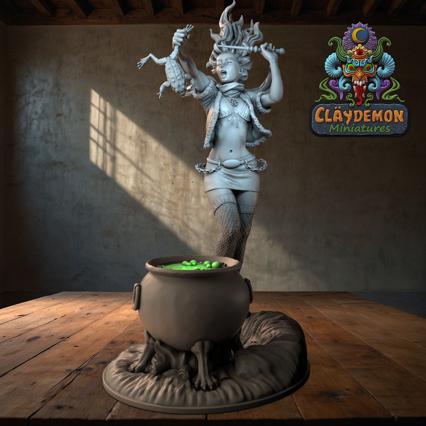 Cinnabar the Witch Miniature - by Claydemon Miniatures