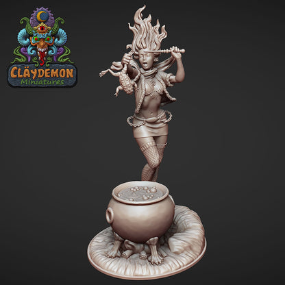 Cinnabar the Witch Miniature - by Claydemon Miniatures