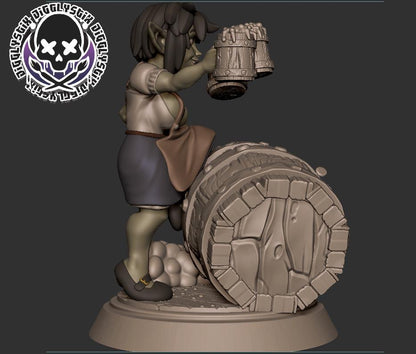 Goblin Bar Maid Miniature - by Jigglystix