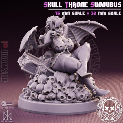 Skull Throne Milf Succubus Miniature - by Jigglystix