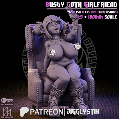 Busty Goth Girlfriend Miniature - by Jigglystix
