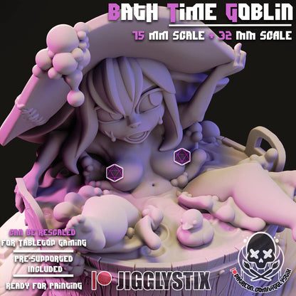 Bath Time Goblin Girl Miniature - by Jigglystix