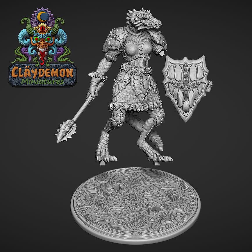 Zildrah the Dragonkin Miniature - by Claydemon Miniatures