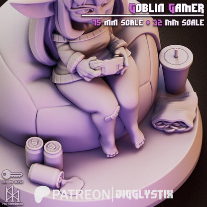 Goblin Gamer Girl Miniature - by Jigglystix
