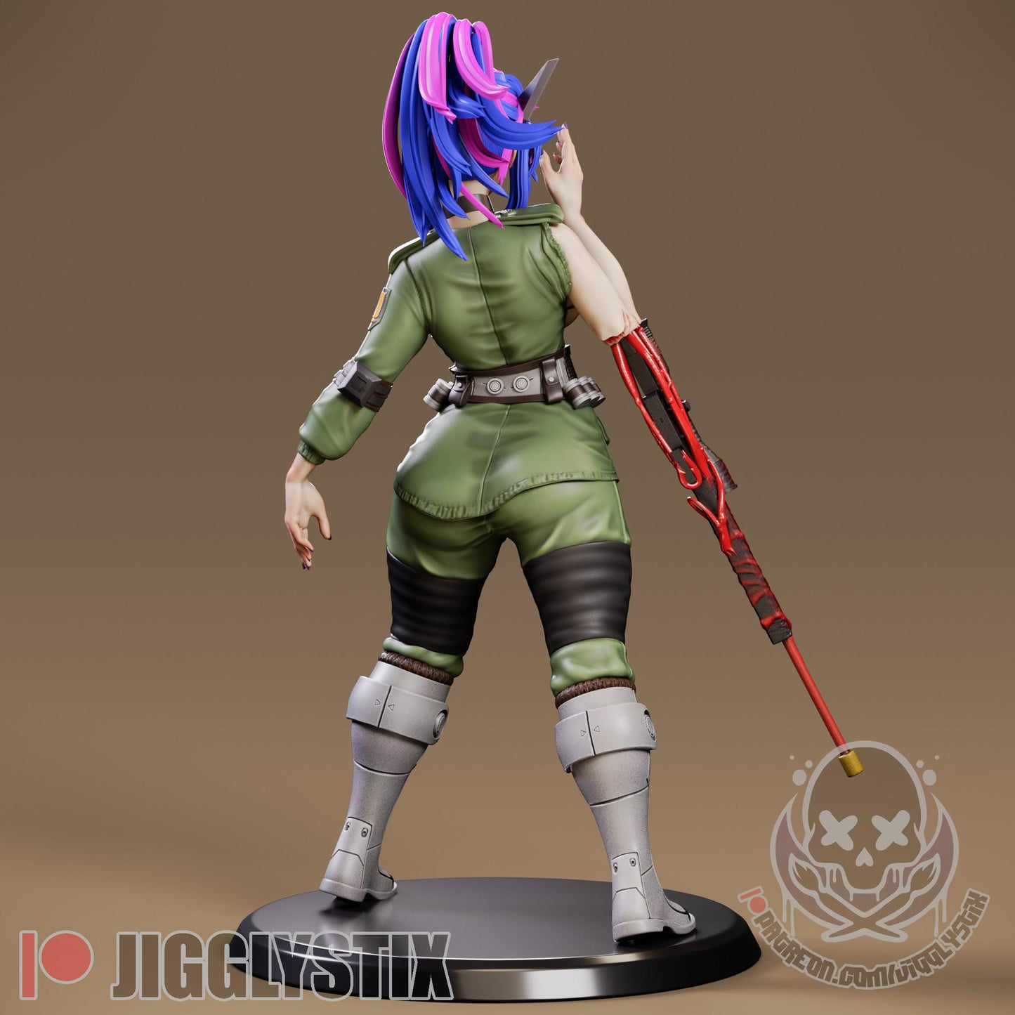 Sniper Lady Miniature - by Jigglystix
