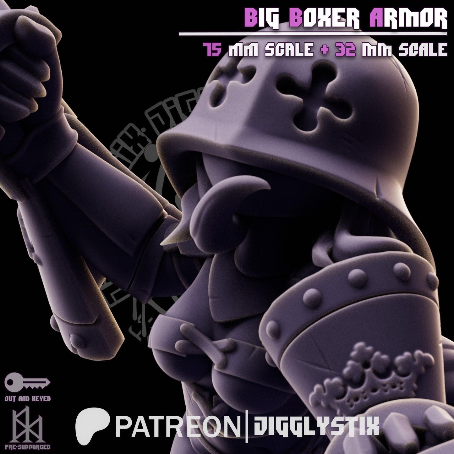 Big Boxer Impractical Armor Miniature - by Jigglystix