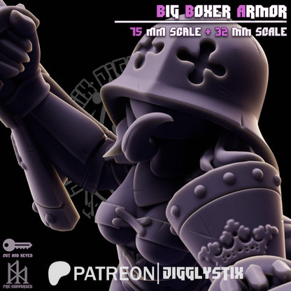 Big Boxer Impractical Armor Miniature - by Jigglystix