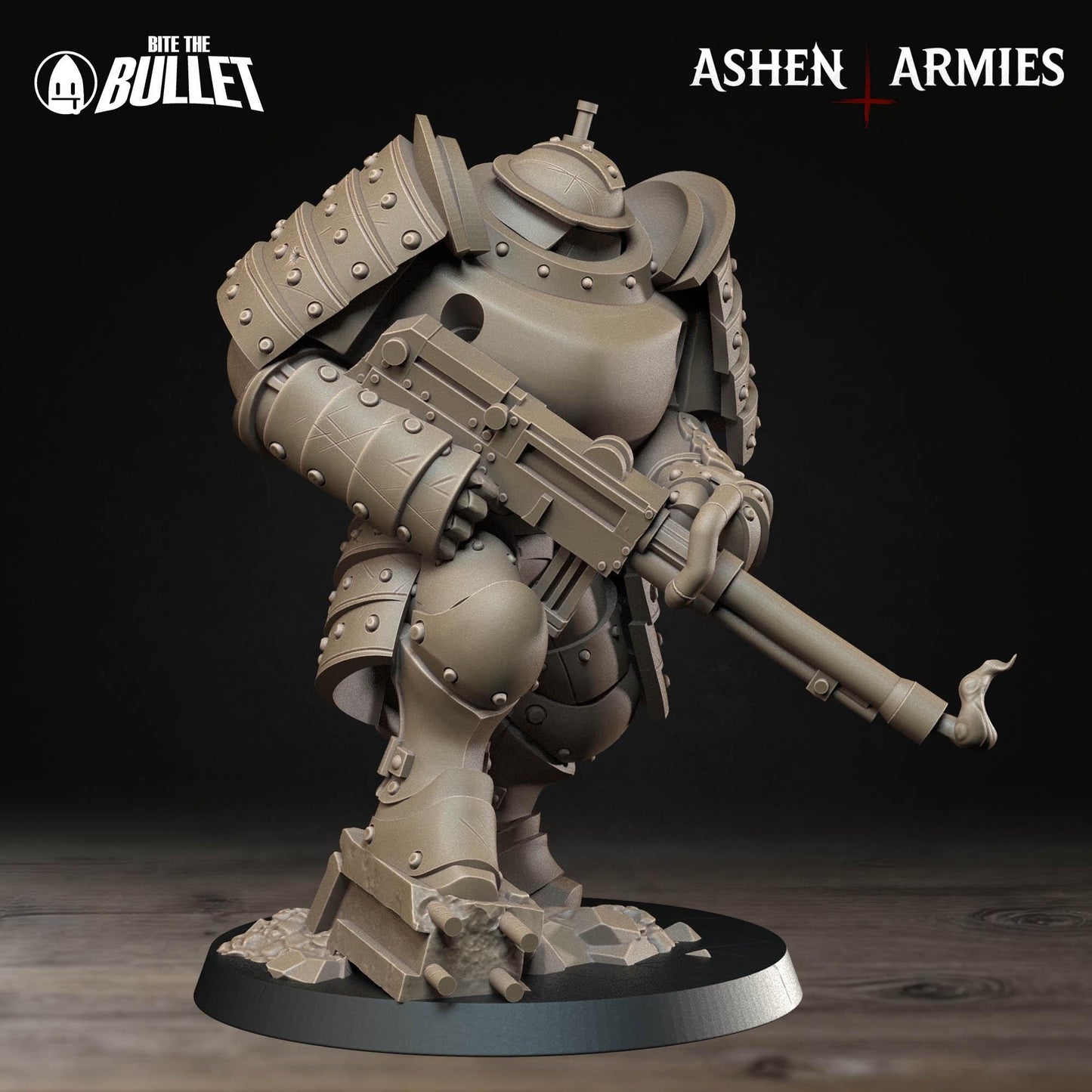 Holy Shogunate Heavy Infantry Shotgun Miniature - Ashen Armies by Bite the Bullet