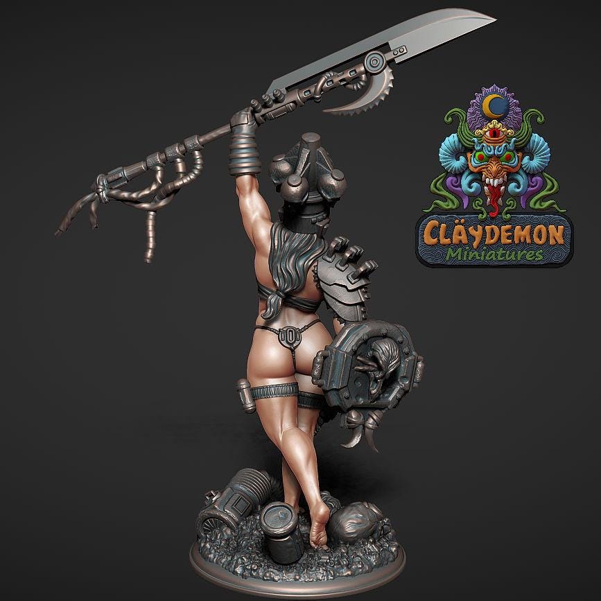 Cerise the Wasteland Champion Woman Miniature - by Claydemon Miniatures