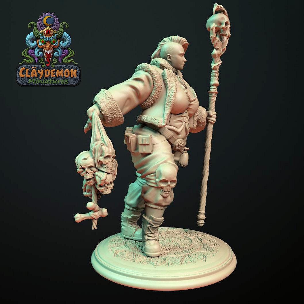 Berilla the Necromancer Woman Miniature - by Claydemon Miniatures
