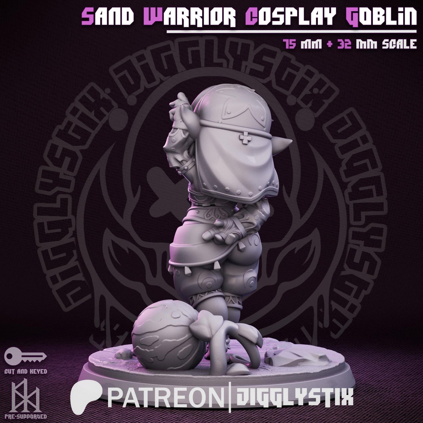 Sand Warrior Cosplay Goblin Miniature - by Jigglystix