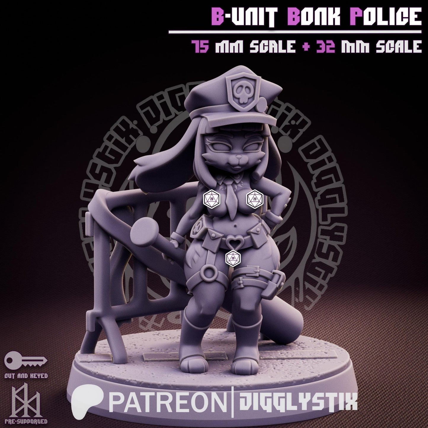 Bunny Cop B-Unit Bonk Police Miniature - by Jigglystix
