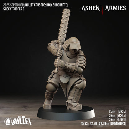 Holy Shogunate Shocktroopers Miniatures - Ashen Armies by Bite the Bullet