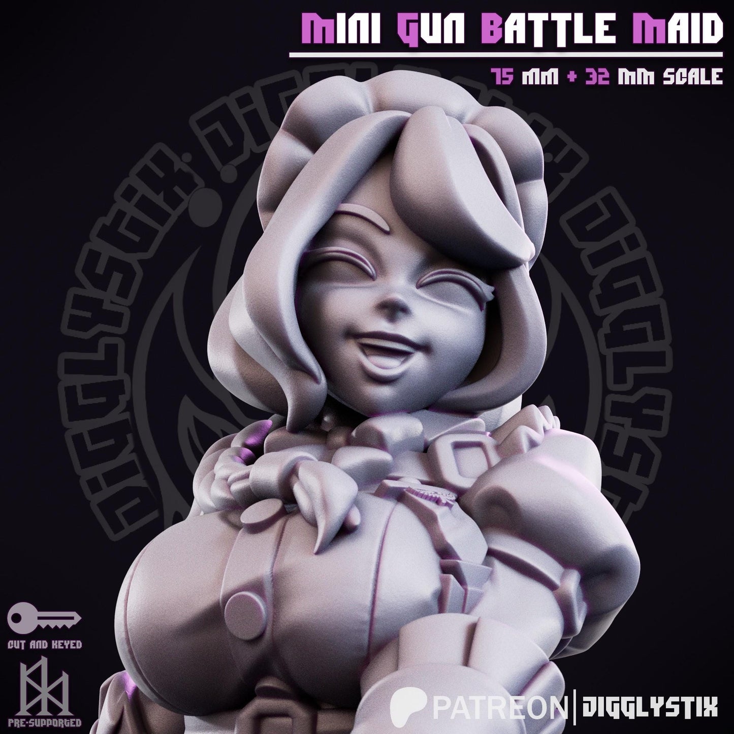 Mini Gun Battle Maid Miniature - by Jigglystix