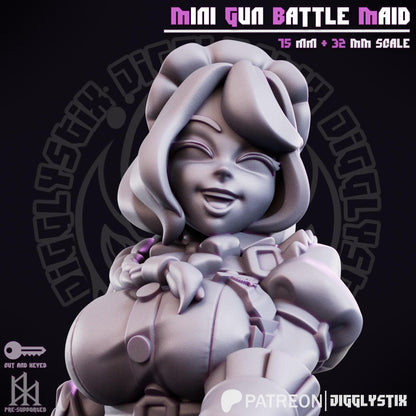Mini Gun Battle Maid Miniature - by Jigglystix
